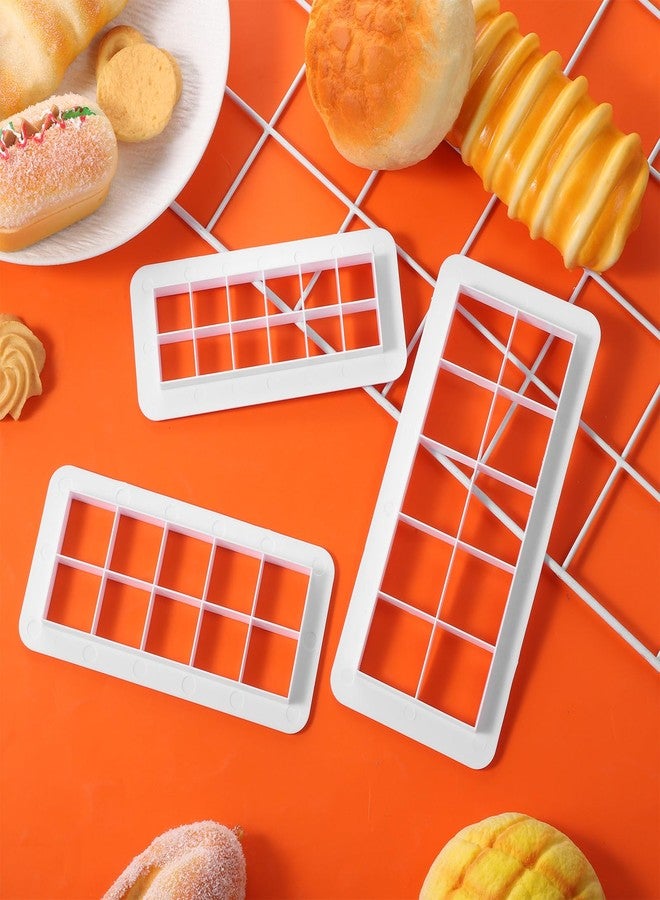 Exircy 3Pcs White Square Cookie Cutter Set, 3 Size Multicutter Square Cake Fondant Cutter Geometric Baking Tools Biscuit Cutters Cake Decorating - Image 5
